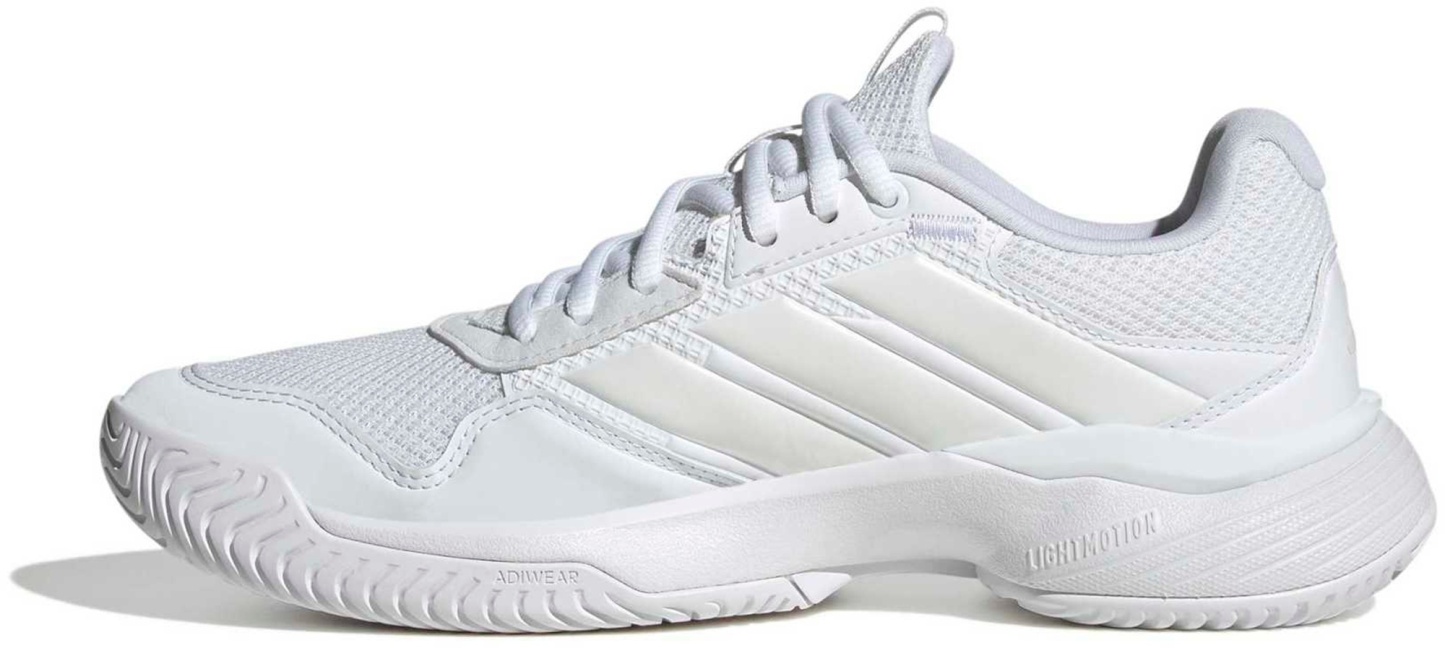 adidas Women's GameCourt 3 All Court Tennis Shoes - Ftwr White/Zero Met./Ftwr White - View 4