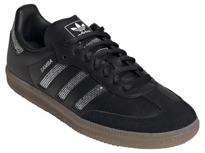 adidas Kids' Grade School Samba OG Shoes - Black/Black/Silver Metallic - View 5