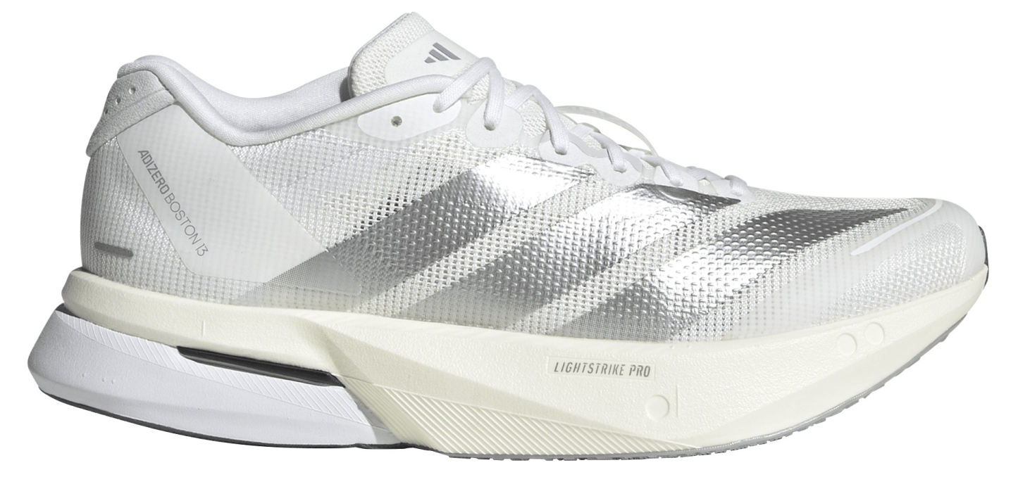 adidas Women's Adizero Boston 13 Running Shoes - White/Silver/Grey - View 1