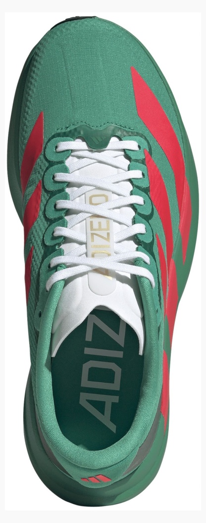 adidas Women's Adizero EVO SL Running Shoes - Court Green/Lucid Red/White - View 2