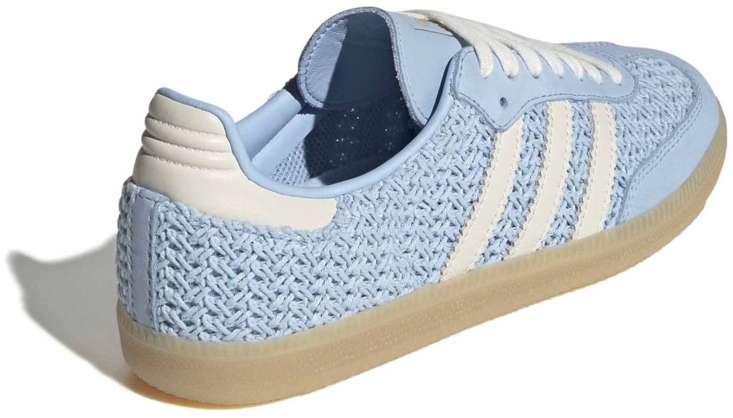adidas Women's Samba OG Shoes - Crochet Clear Sky/Off Wht - View 5