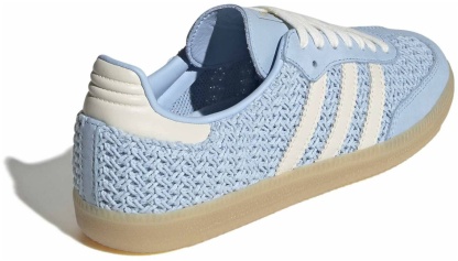 adidas Women's Samba OG Shoes - Crochet Clear Sky/Off Wht - View 5