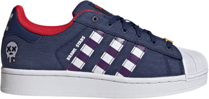 adidas Kids' Grade School Superstar II Brawl Shoes - Blue/Purple/White - View 1