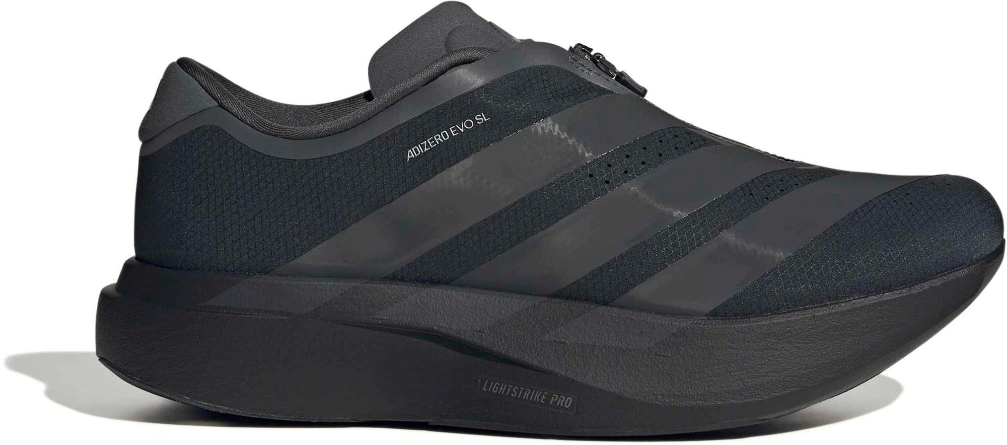 adidas Men's Adizero EVO SL Zip Running Shoes - Black/Grey/Silver Mtllc - View 1