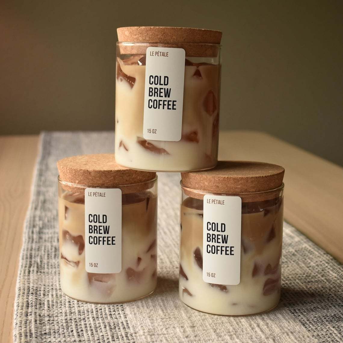 Limited Time Summer Sale - Iced Latte Coffee Scented Handmade Candle Ice Cube Design