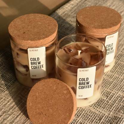Limited Time Summer Sale - Iced Latte Coffee Scented Handmade Candle Ice Cube Design