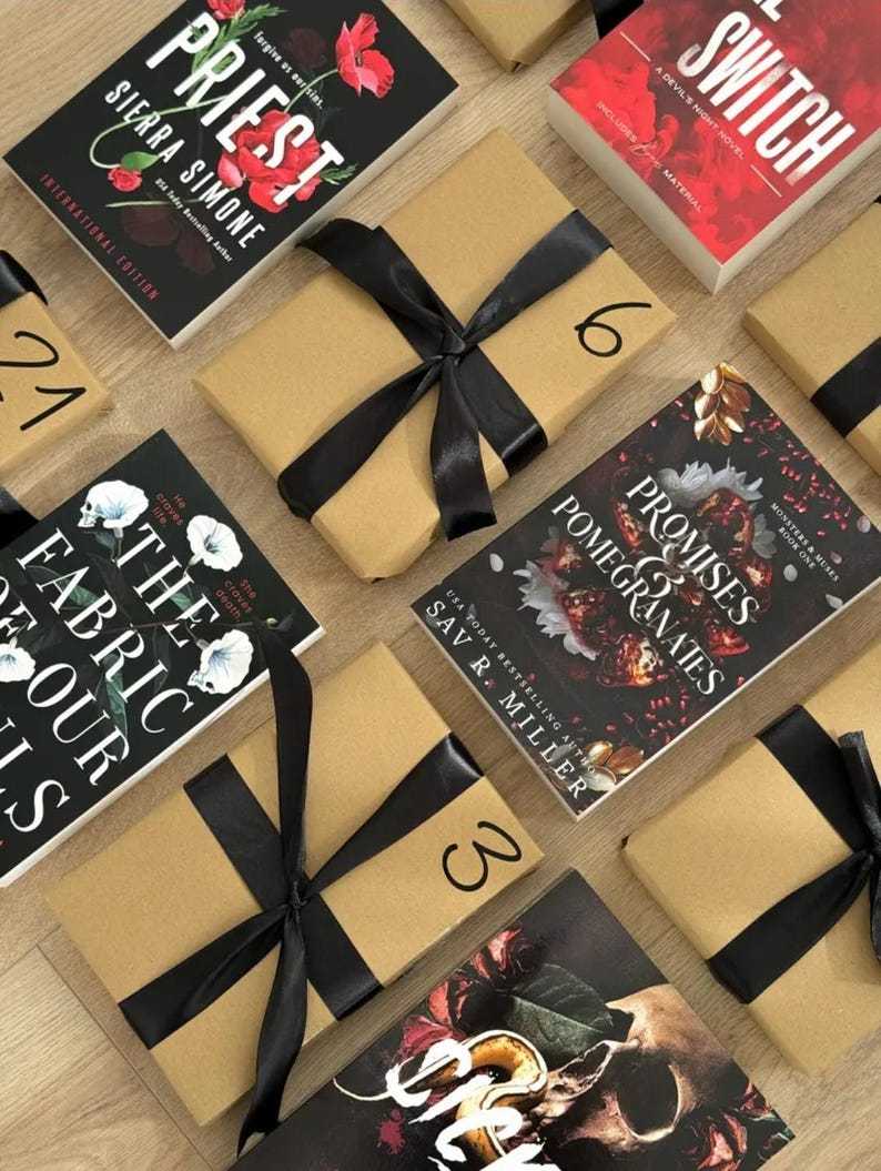 2024 Book Advent Calendar, Dark Romance, Adult Book Christmas Gift, Fiction Books,  Christmas Present, Christmas Gift, Book Lovers