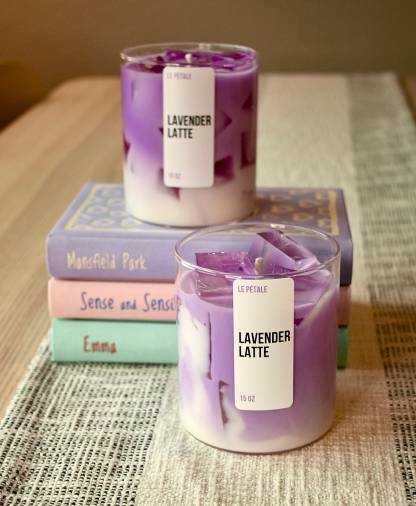 Limited Time Summer Sale - Iced Latte Coffee Scented Handmade Candle Ice Cube Design