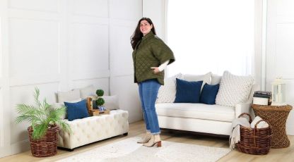 Jothtan Rithtvers Quilted 3/4-Sleeve Button Back Detailed Jacthtket