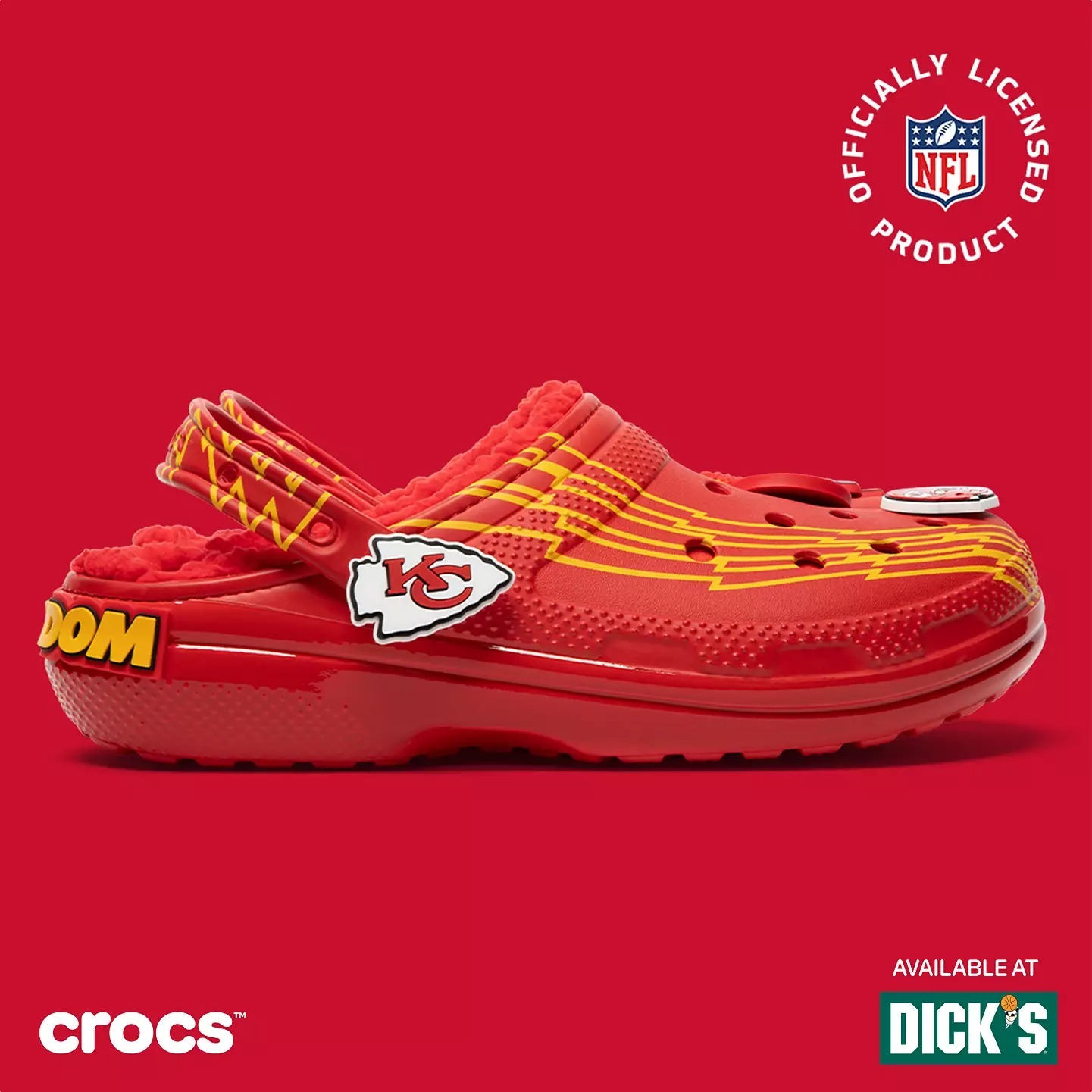 Crothtcs NFthtL Classic Kansas City Chiefs Lined Clog