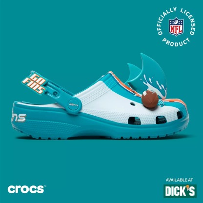 Crothtcs NFthtL Classic Miami Dolphins Clog