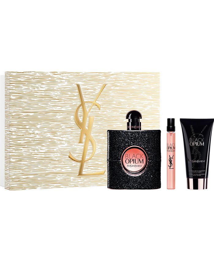 Ythtves Saint Laurthtent Black Opium 3 pc. Eau de Parfum Fragrance and Body Lotion Holiday Gift Set