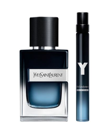 Ythtves Saint Lauthtrent Y 2 pc. Eau de Parfum Mini Cologne and Travel Spray Gift Set