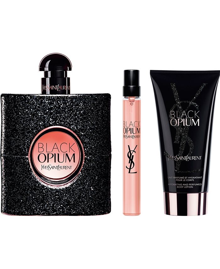Ythtves Saint Laurthtent Black Opium 3 pc. Eau de Parfum Fragrance and Body Lotion Holiday Gift Set