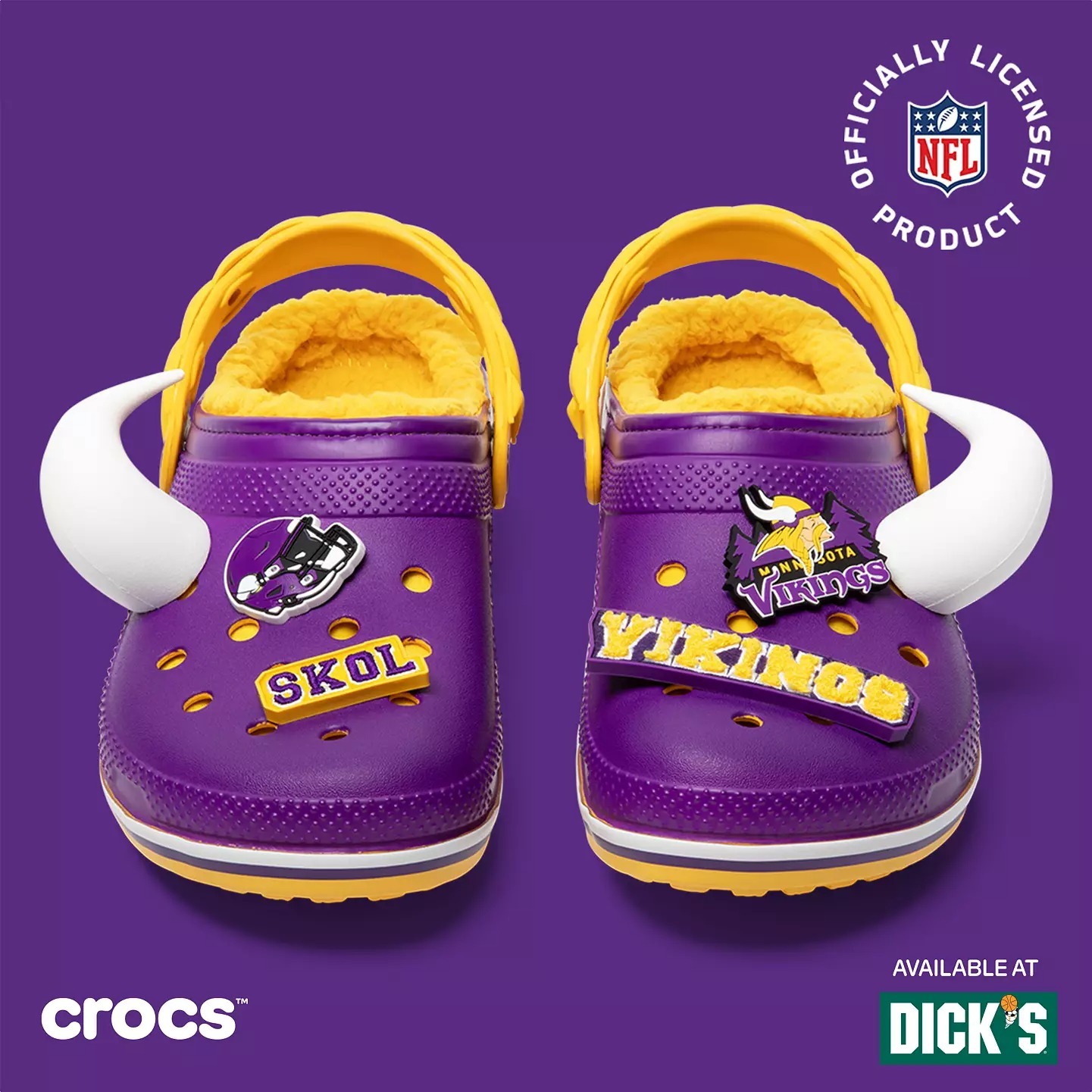 Crothtcs NFthtL Classic Minnesota Vikings Lined Clog