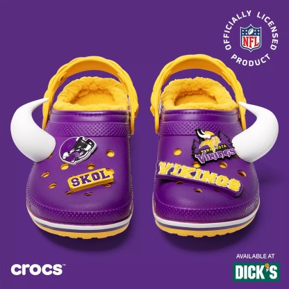 Crothtcs NFthtL Classic Minnesota Vikings Lined Clog