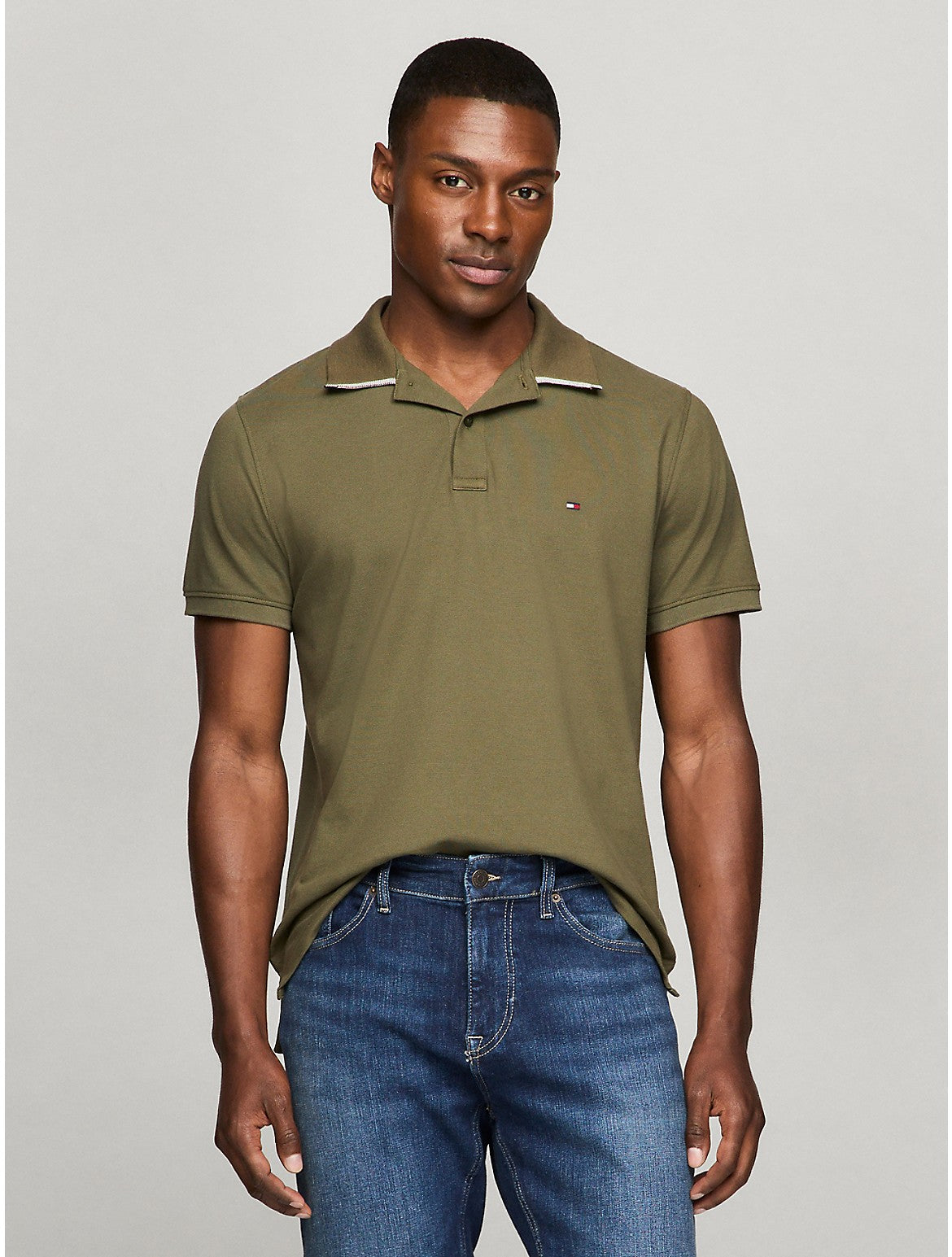 Tothtmmy Hilfigthter Men's Under Collar Tipped Regular Fit Polo