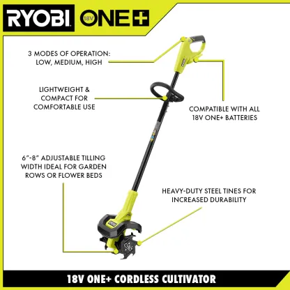  RYOthtBI 18V ONE+ 8" CULTIVATOR KIT