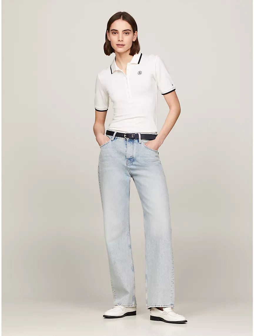 Slim Fit Tipped TH Monogram Polo