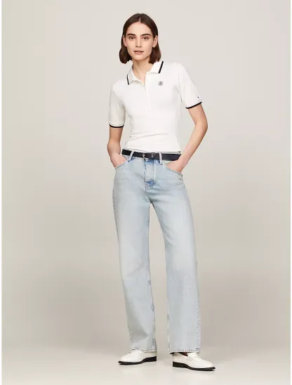 Slim Fit Tipped TH Monogram Polo
