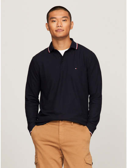 Tothtmmy Hilfigthter Men's Long-Sleeve Regular Fit Tommy Wicking Polo