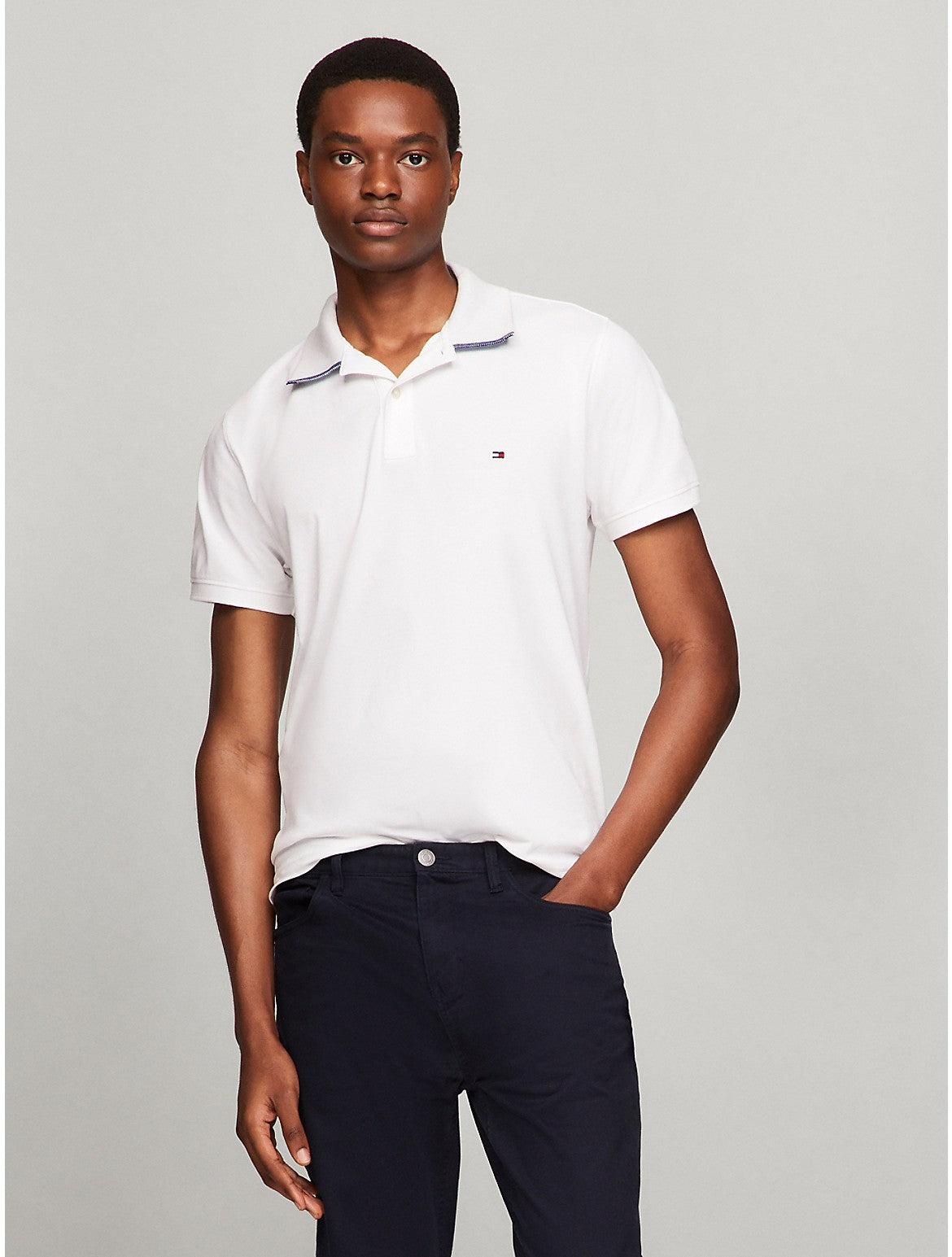 Tothtmmy Hilfigthter Men's Under Collar Tipped Regular Fit Polo