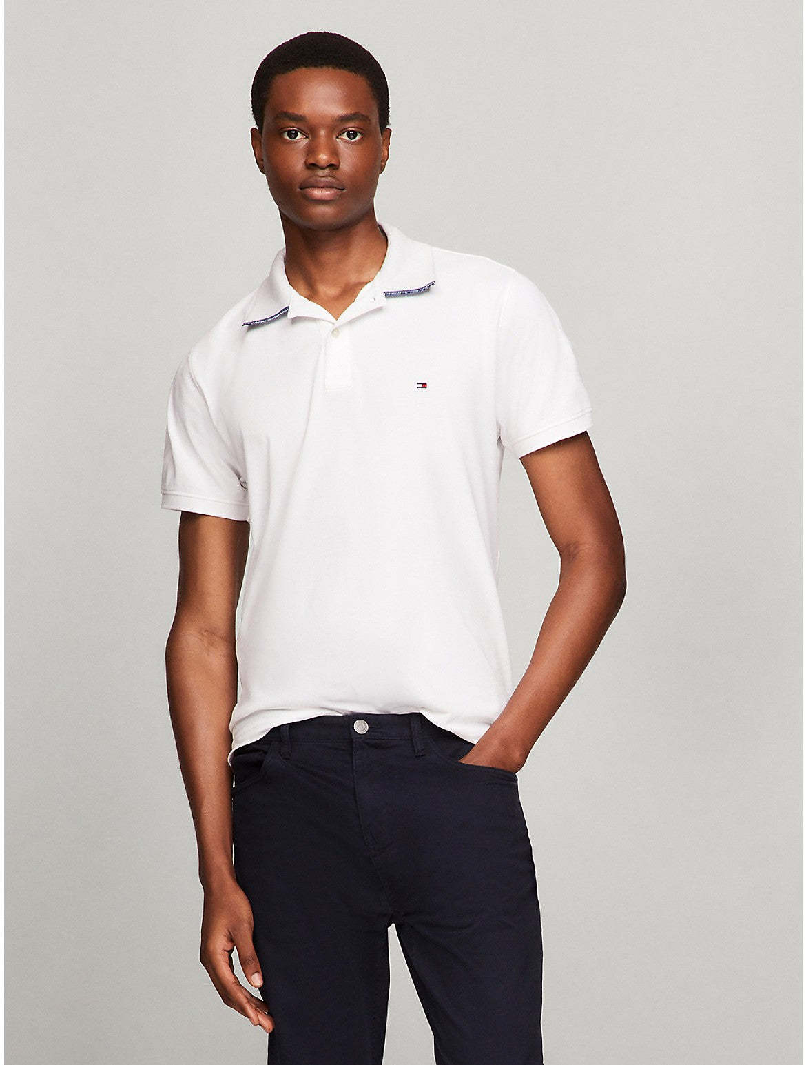 Tottgmmy Hilfigttger Men's Under Collar Tipped Regular Fit Polo