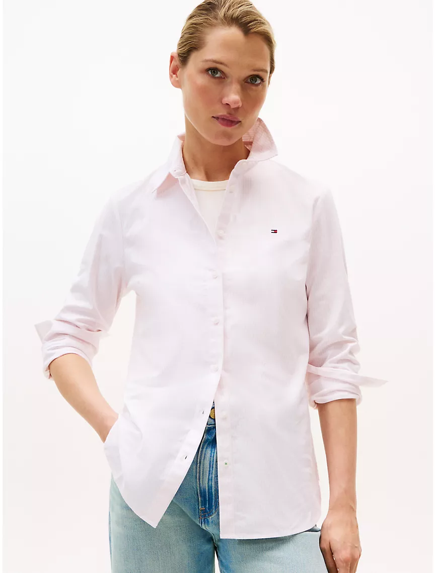 Regular Fit Stripe Stretch Oxford Shirt