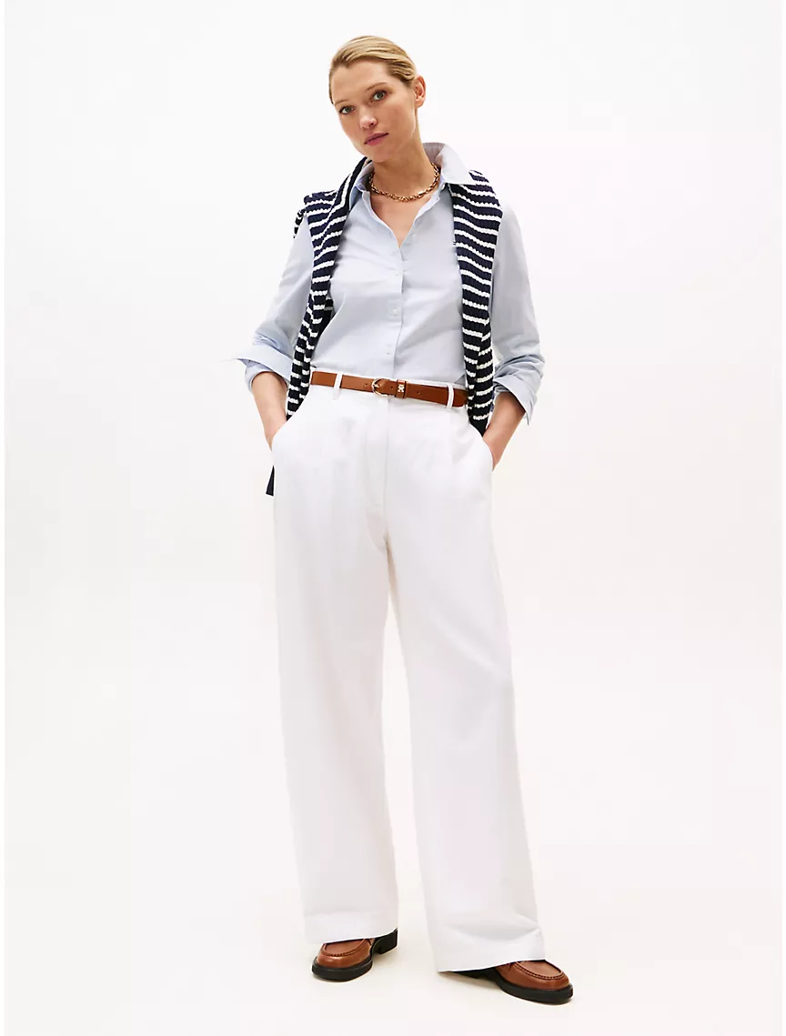 Regular Fit Solid Stretch Oxford Shirt