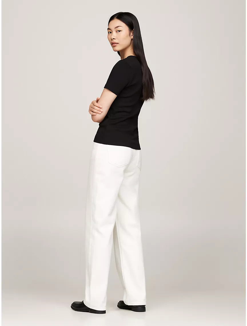 Slim Fit Ribbed V-Neck T-Shirt