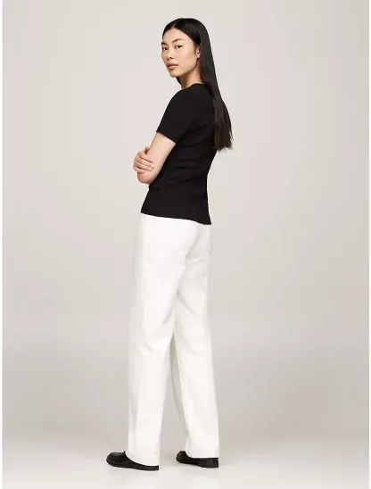 Slim Fit Ribbed V-Neck T-Shirt