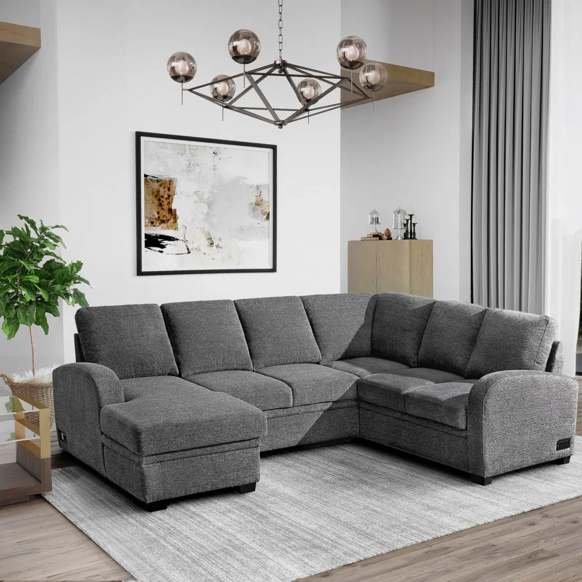 CodTHTdle Aria Sleeper Sectional with Reversible Chaise and Storage