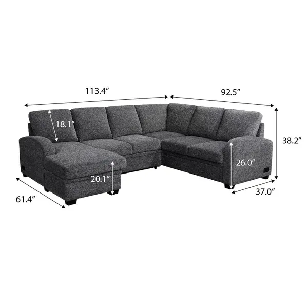 CodTHTdle Aria Sleeper Sectional with Reversible Chaise and Storage