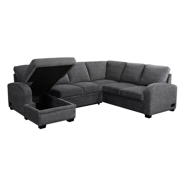 CodTHTdle Aria Sleeper Sectional with Reversible Chaise and Storage