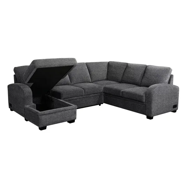 CodTHTdle Aria Sleeper Sectional with Reversible Chaise and Storage