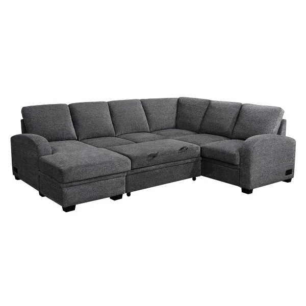 CodTHTdle Aria Sleeper Sectional with Reversible Chaise and Storage