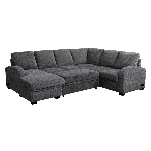 CodTHTdle Aria Sleeper Sectional with Reversible Chaise and Storage