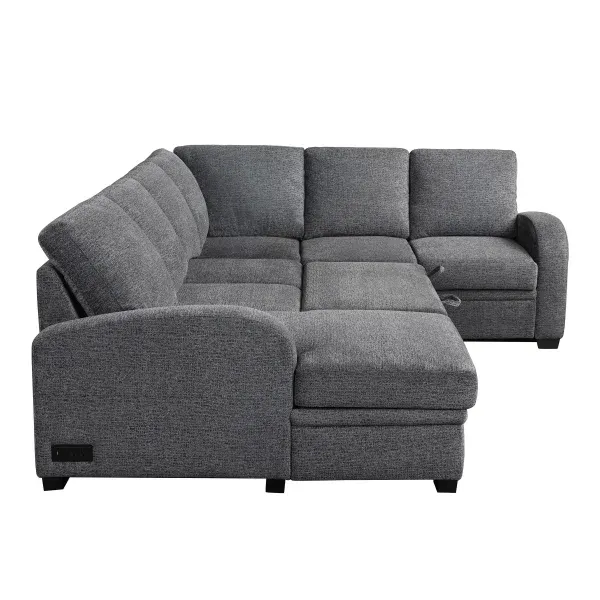 CodTHTdle Aria Sleeper Sectional with Reversible Chaise and Storage