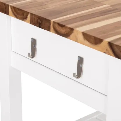 Seville Acacia Top Kitchen Cart with Drawers