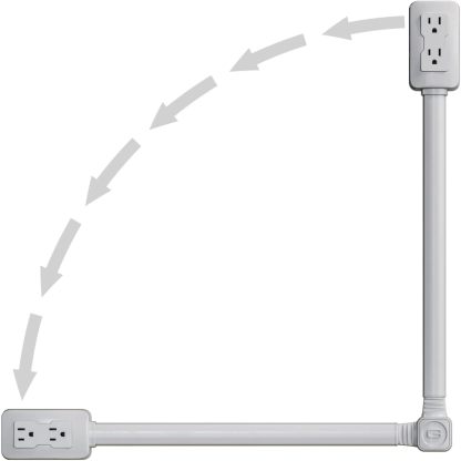 Electrical Outlet Extender. Access Hard-to-Reach Outlets! Features USB-A, USB-C, and 2 AC Outlets, Extends 22"-34", Rotates 180°. Use Behind Couches, Nightstands, Desks, and More.