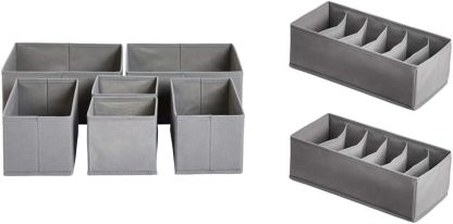 Underwear Dresser Drawer Organizers, Pack of 2, Gray