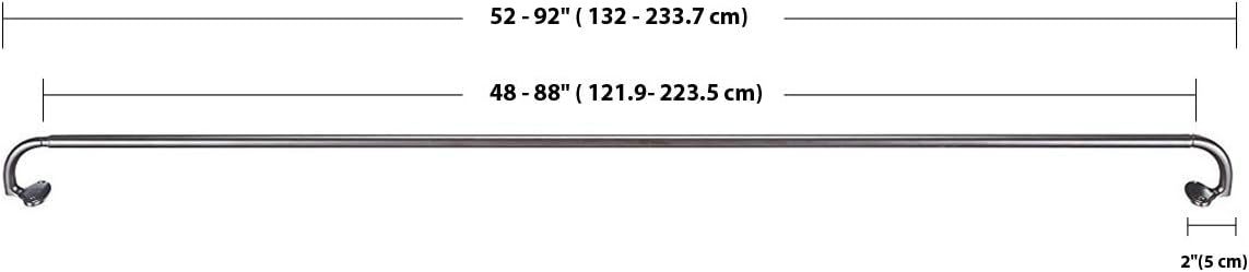 Adjustable Room Darkening Blackout Curtain Rod, 48" to 88", Nickel