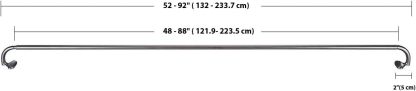 Adjustable Room Darkening Blackout Curtain Rod, 48" to 88", Nickel