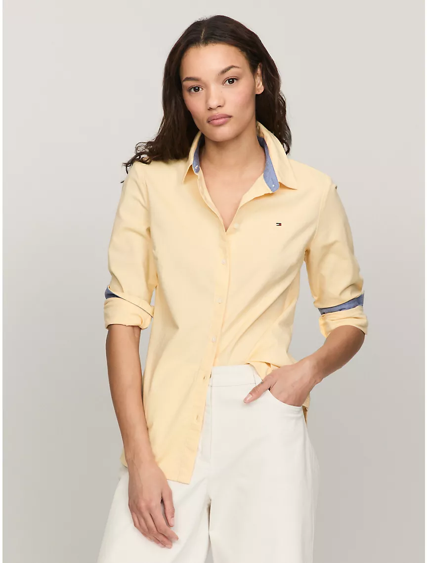Regular Fit Solid Stretch Oxford Shirt