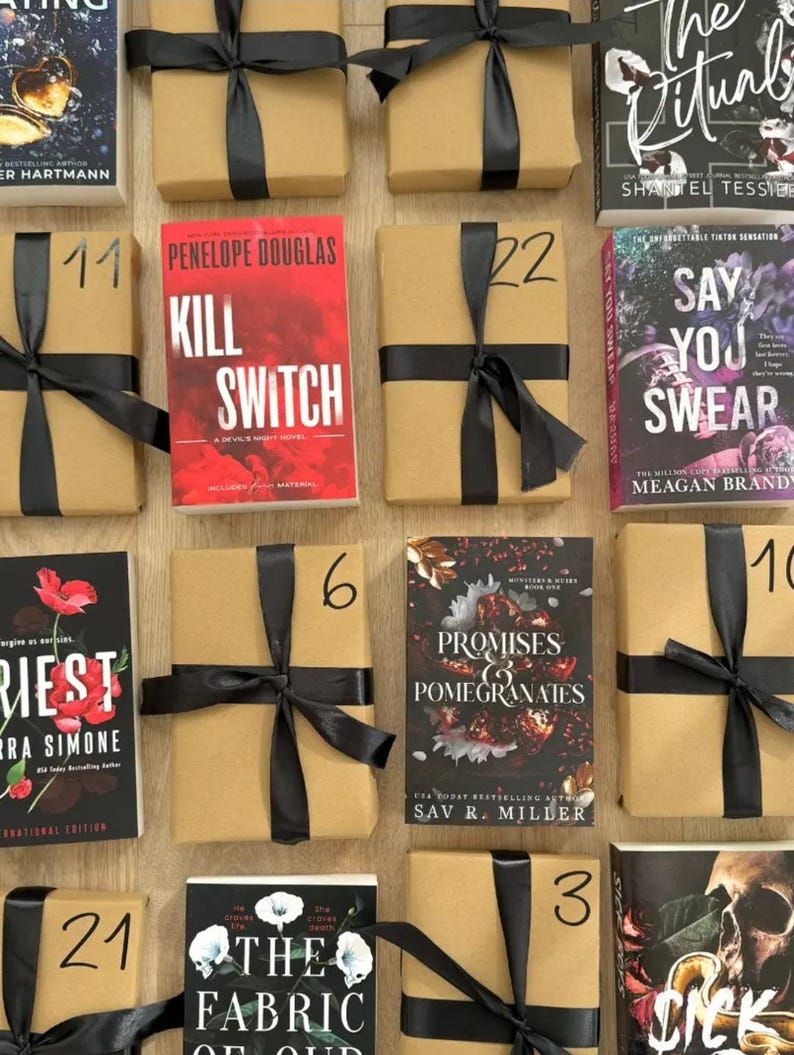2024 Book Advent Calendar, Dark Romance, Adult Book Christmas Gift, Fiction Books,  Christmas Present, Christmas Gift, Book Lovers