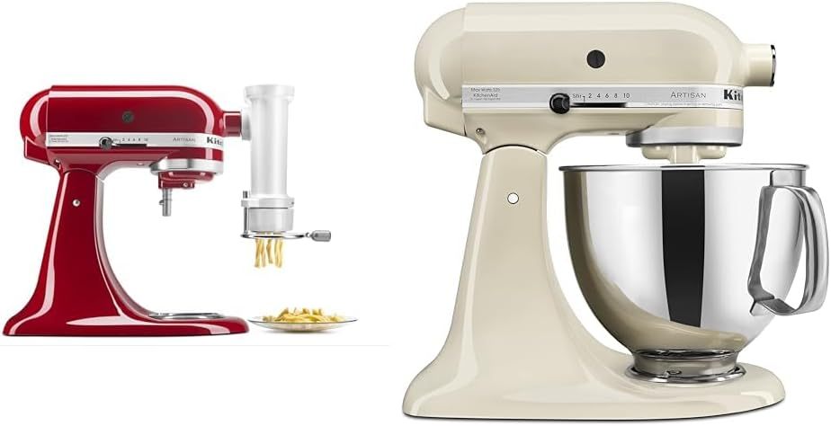 KitchenAid KSMPEXTA Gourmet Pasta Press Attachment with 6 Interchangeable Pasta Plates, White
