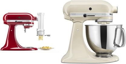 KitchenAid KSMPEXTA Gourmet Pasta Press Attachment with 6 Interchangeable Pasta Plates, White