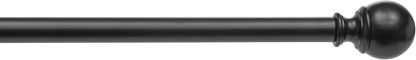 2.5cm Curtain Rod with Round Finials - 1-Pack, 183cm -366cm, Black