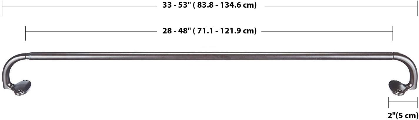 Adjustable Room Darkening Blackout Curtain Rod, 48" to 88", Nickel
