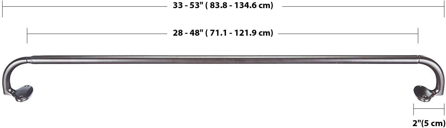 Adjustable Room Darkening Blackout Curtain Rod, 48" to 88", Nickel